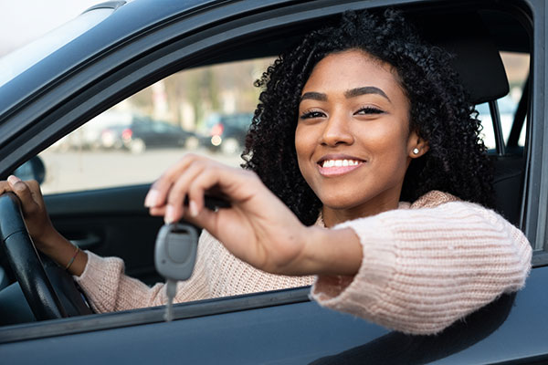 Woman with Car Key