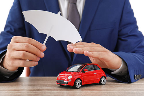 Umbrella over car